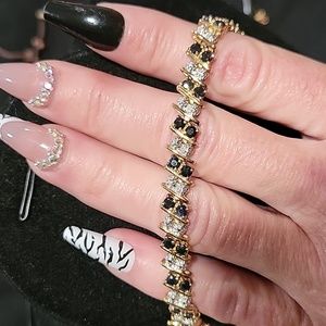 925 blue spinel tennis bracelet EUC